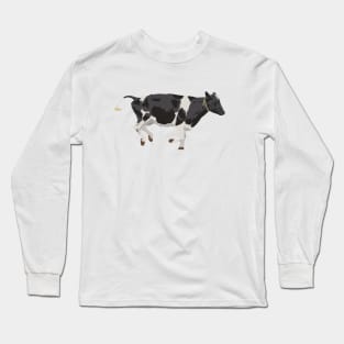 Running Black and White Cow Long Sleeve T-Shirt